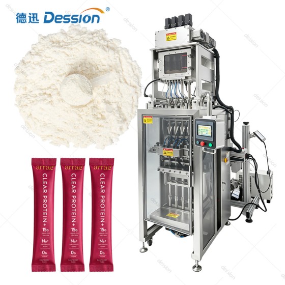 Multilane Powder Sachet Packaging Machine with Servo Auger Filler for Protein Mix